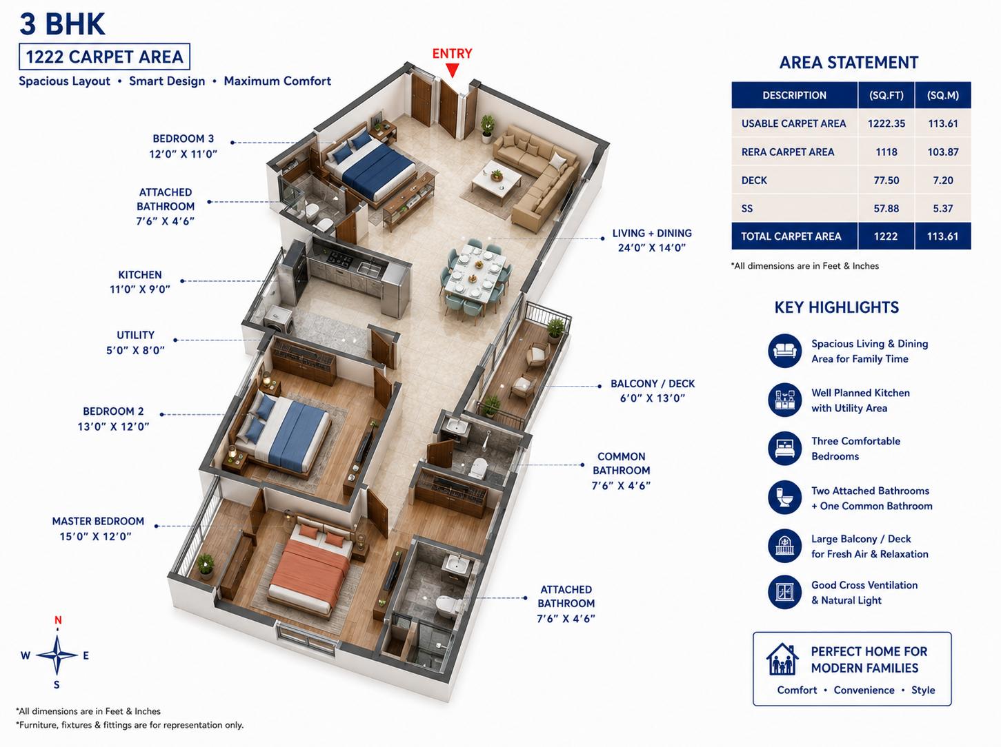 3BHK Signature floor plan