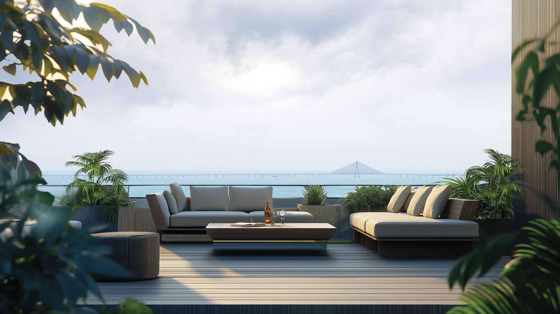 Rooftop terrace at Runwal Raaya, Lower Parel