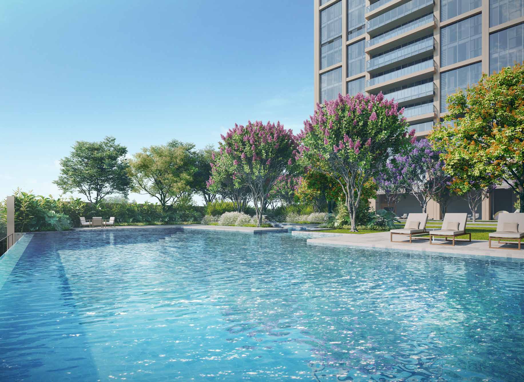 Swimming pool at Runwal Raaya, Lower Parel