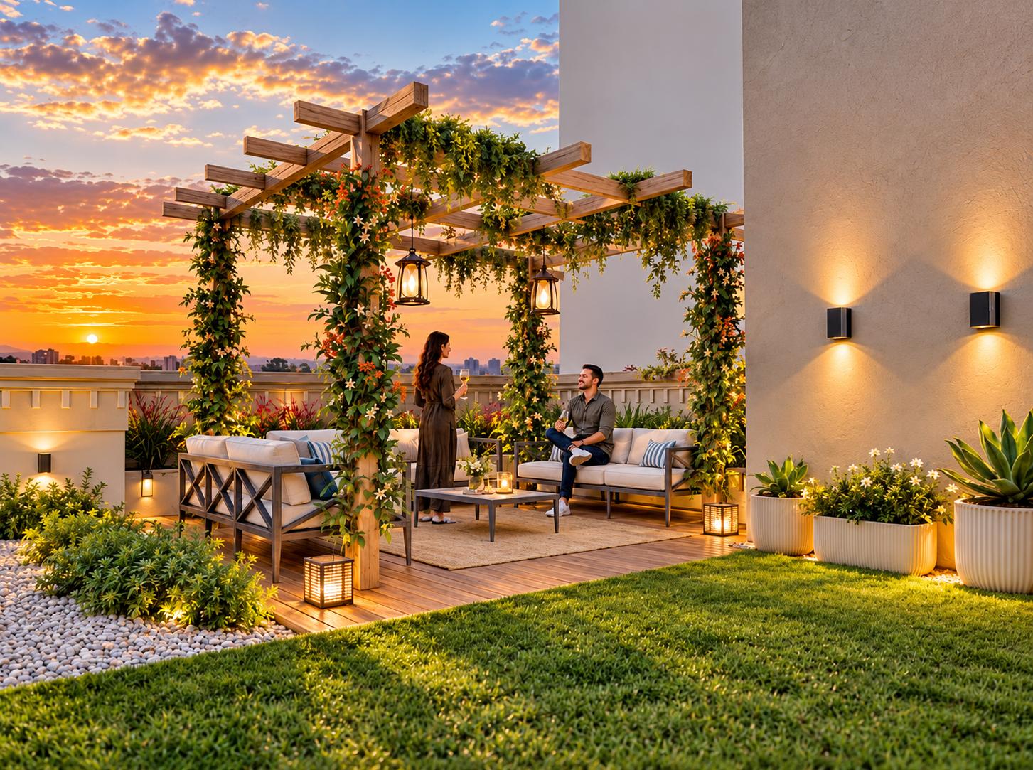 Rooftop terrace at Oxford Navrang Atlantis, Andheri West