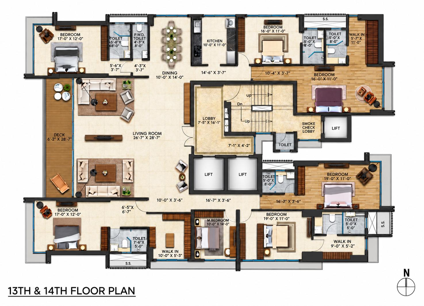 7BHK Jodi (3+4) floor plan