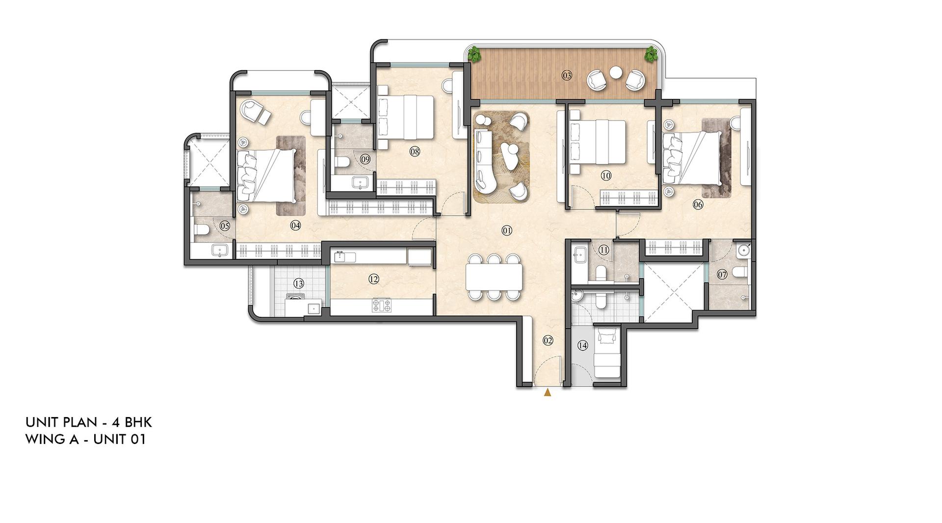 4BHK floor plan
