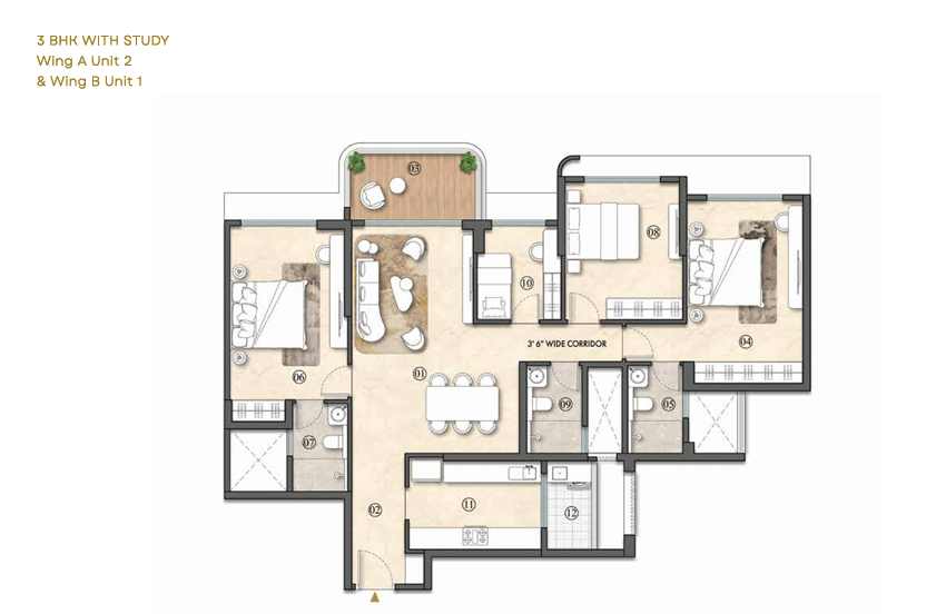 3.5BHK floor plan