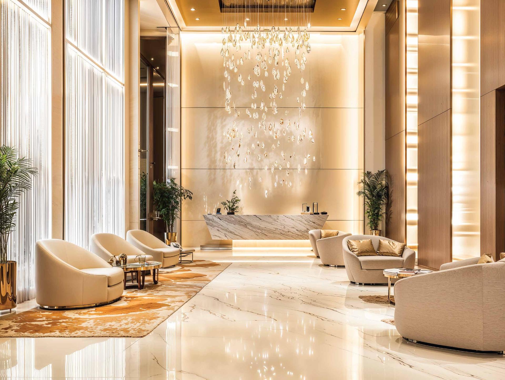 Grand entrance lobby at Lodha Altus, Borivali West