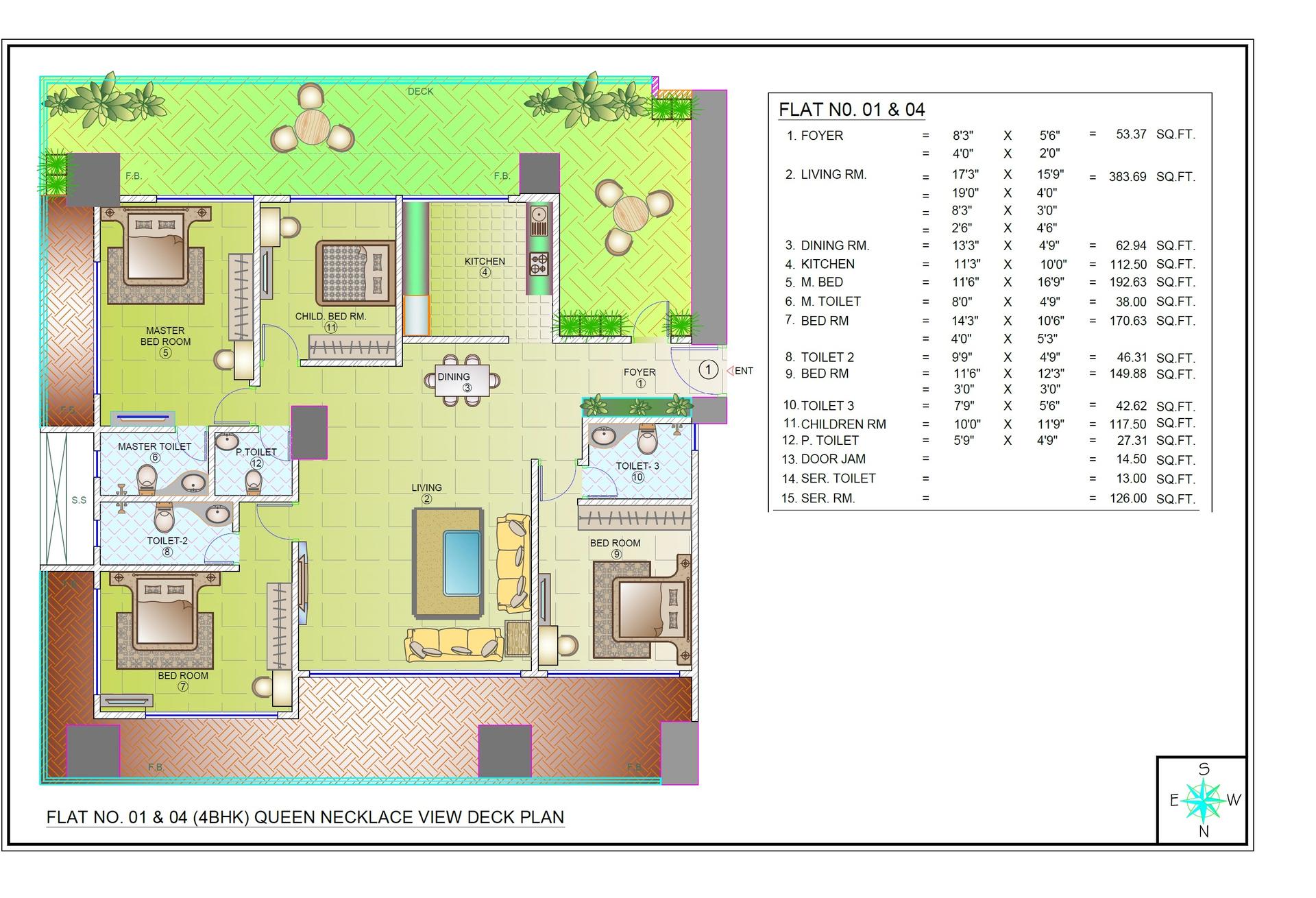 4 BHK floor plan