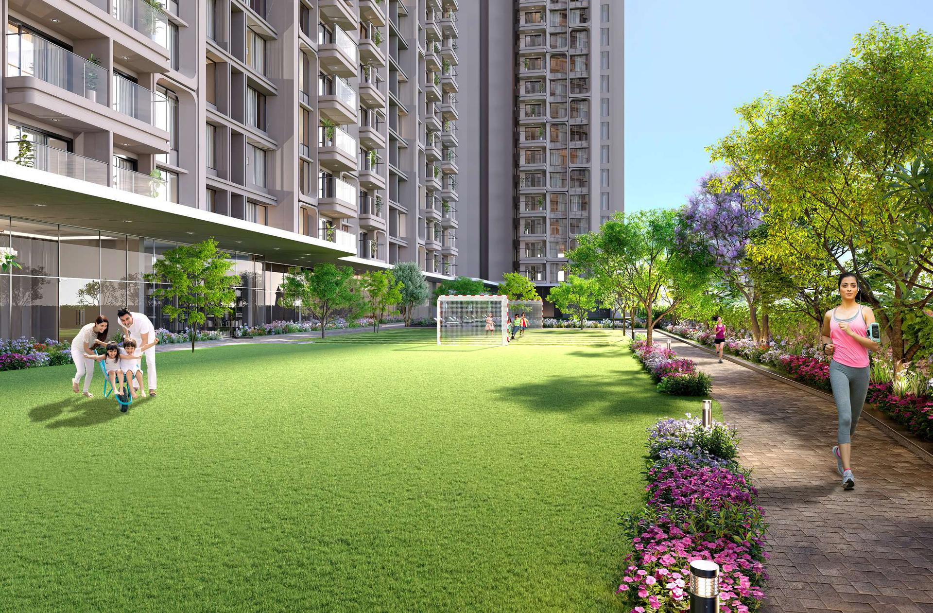 Jogging track at L&T Island Cove, Mahim West