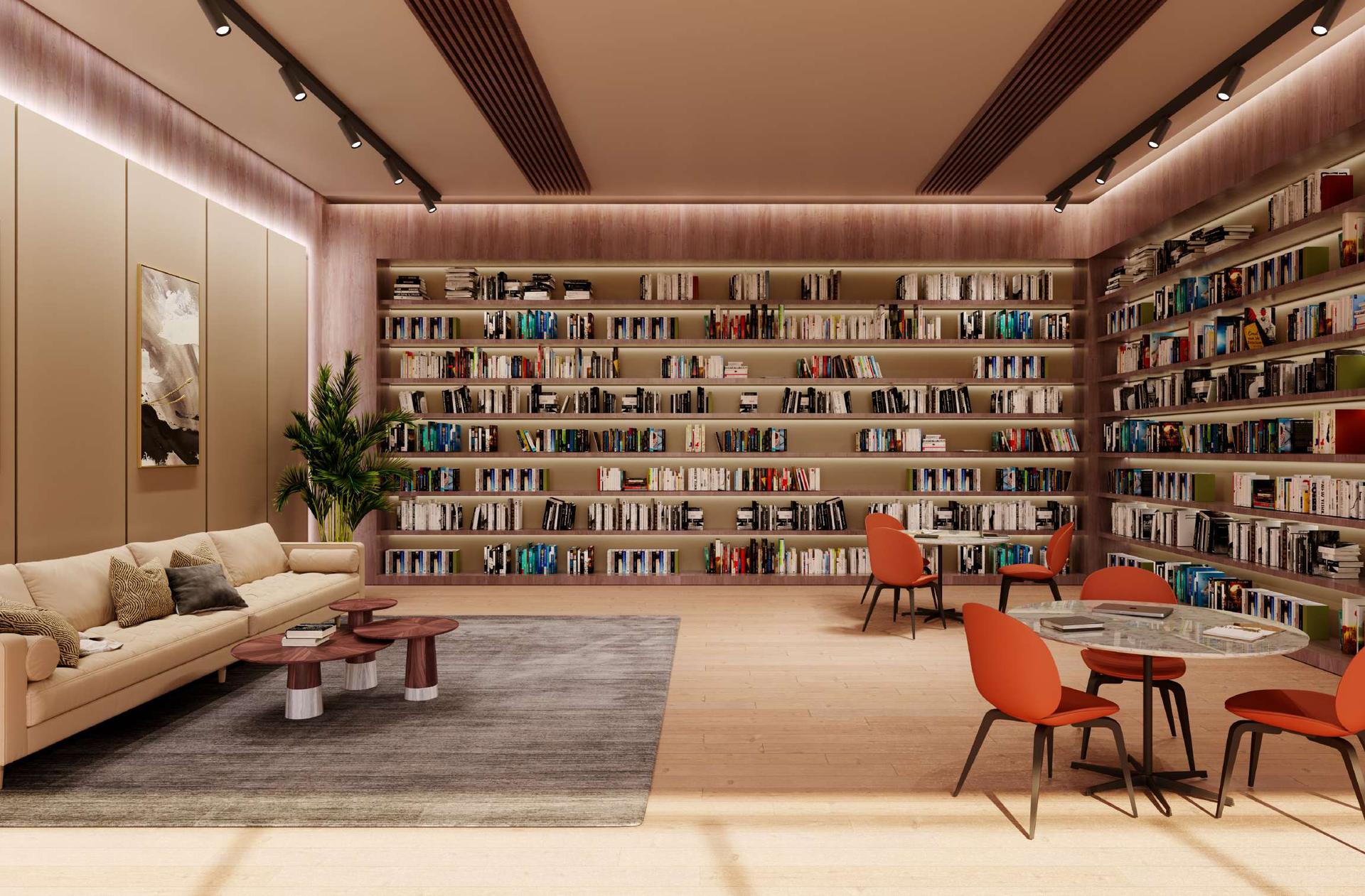 Library at L&T Island Cove, Mahim West