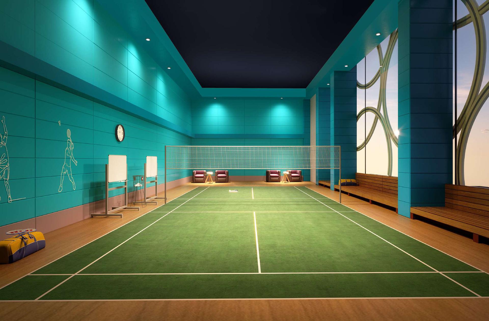 Badminton court at L&T Island Cove, Mahim West