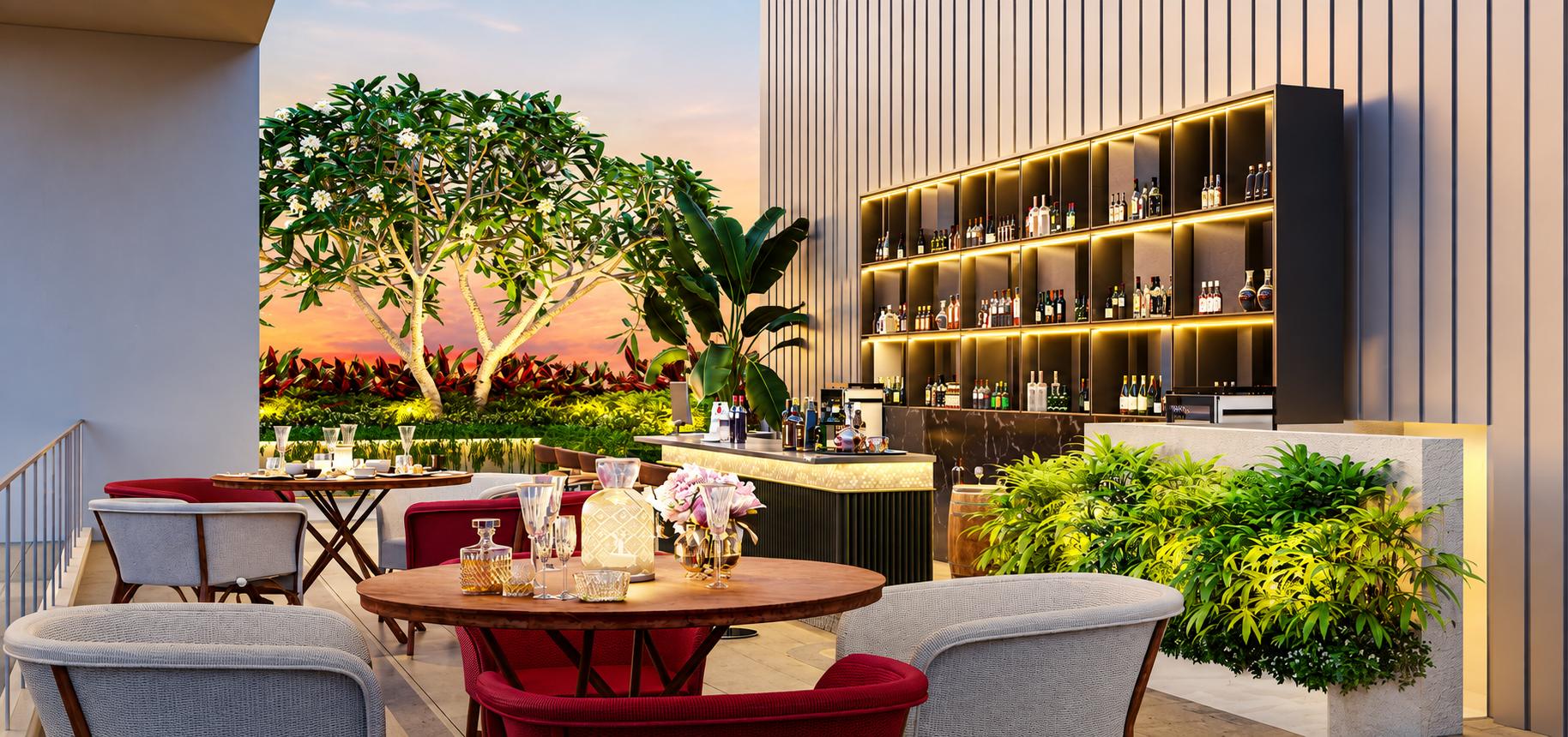 Rooftop terrace at K Raheja Amaltis, Sion