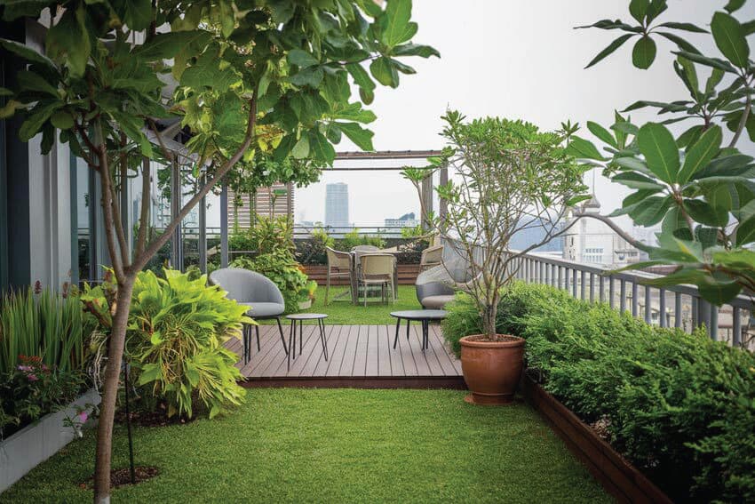 Landscaped gardens at Zen 16, Mahim West