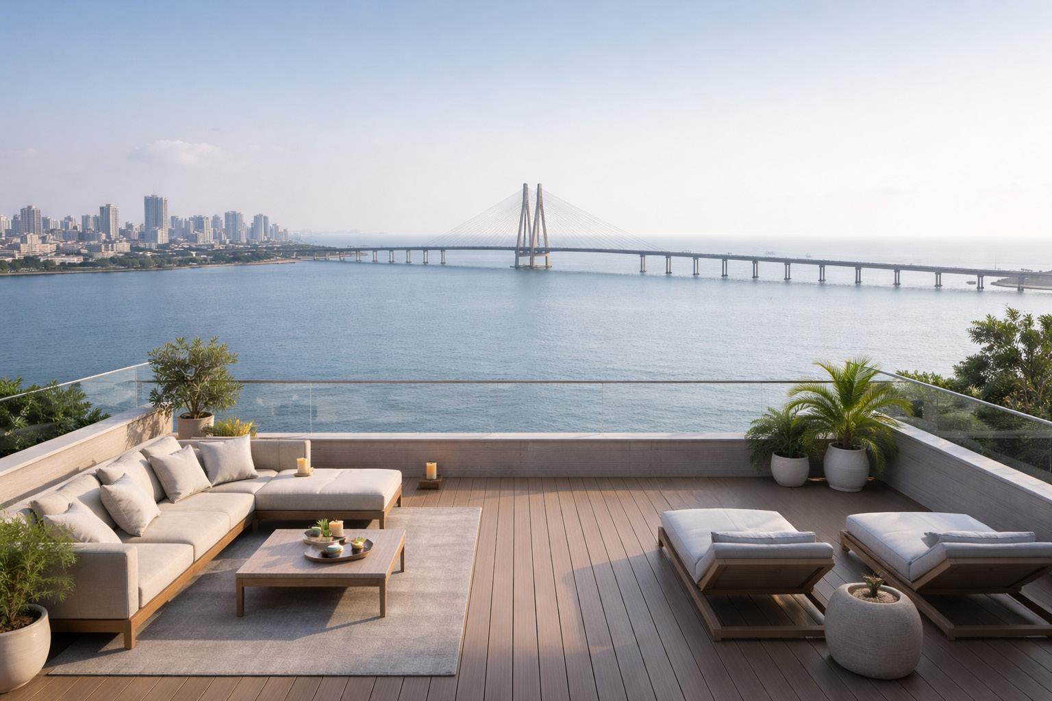 Rooftop terrace at Zen 16, Mahim West