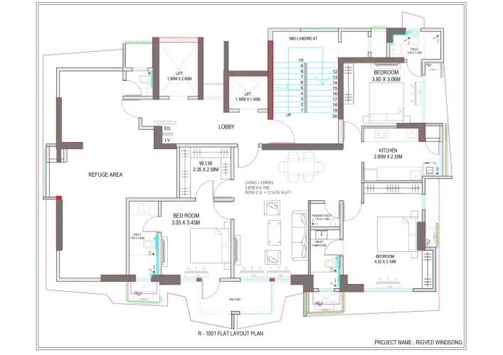 3.5BHK floor plan