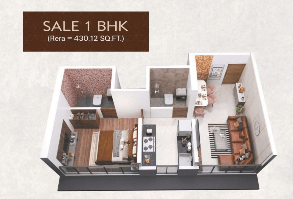 1BHK floor plan