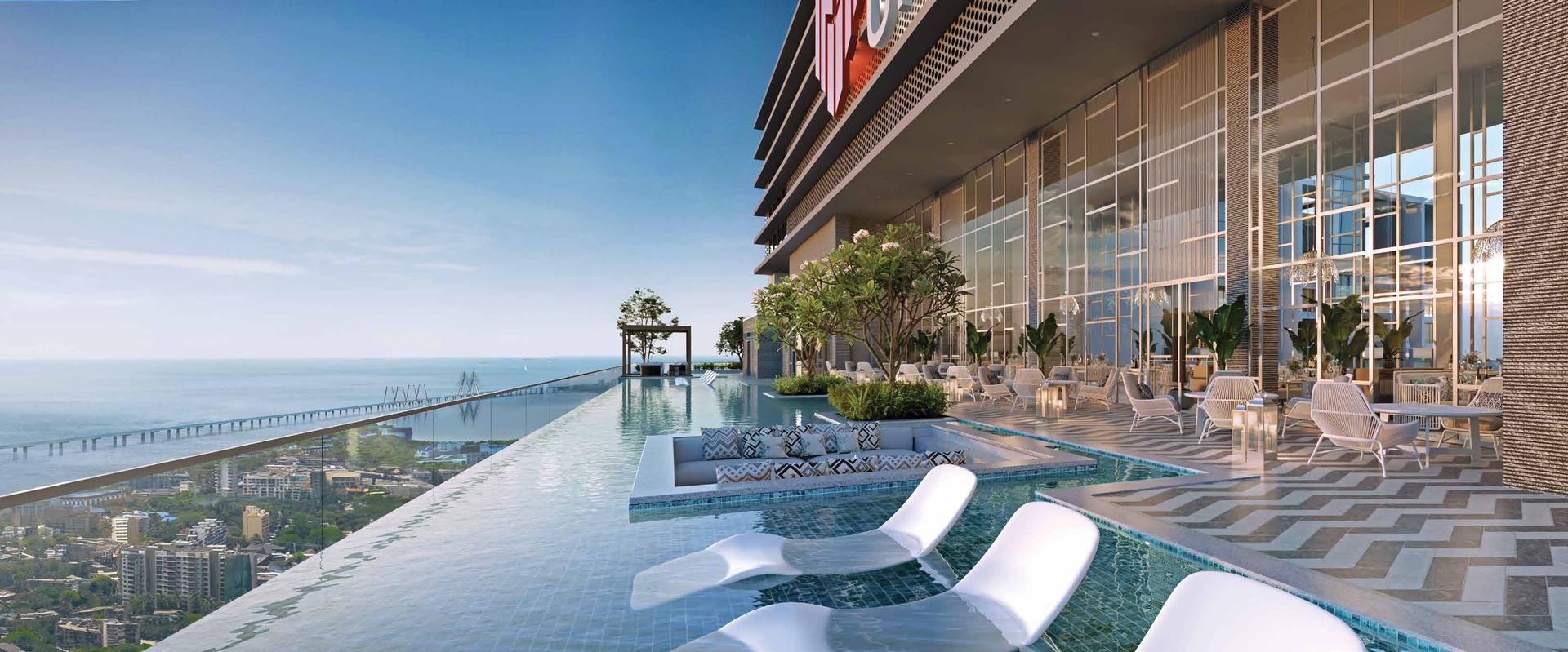 Swimming pool at Raheja The Riviere, Lower Parel
