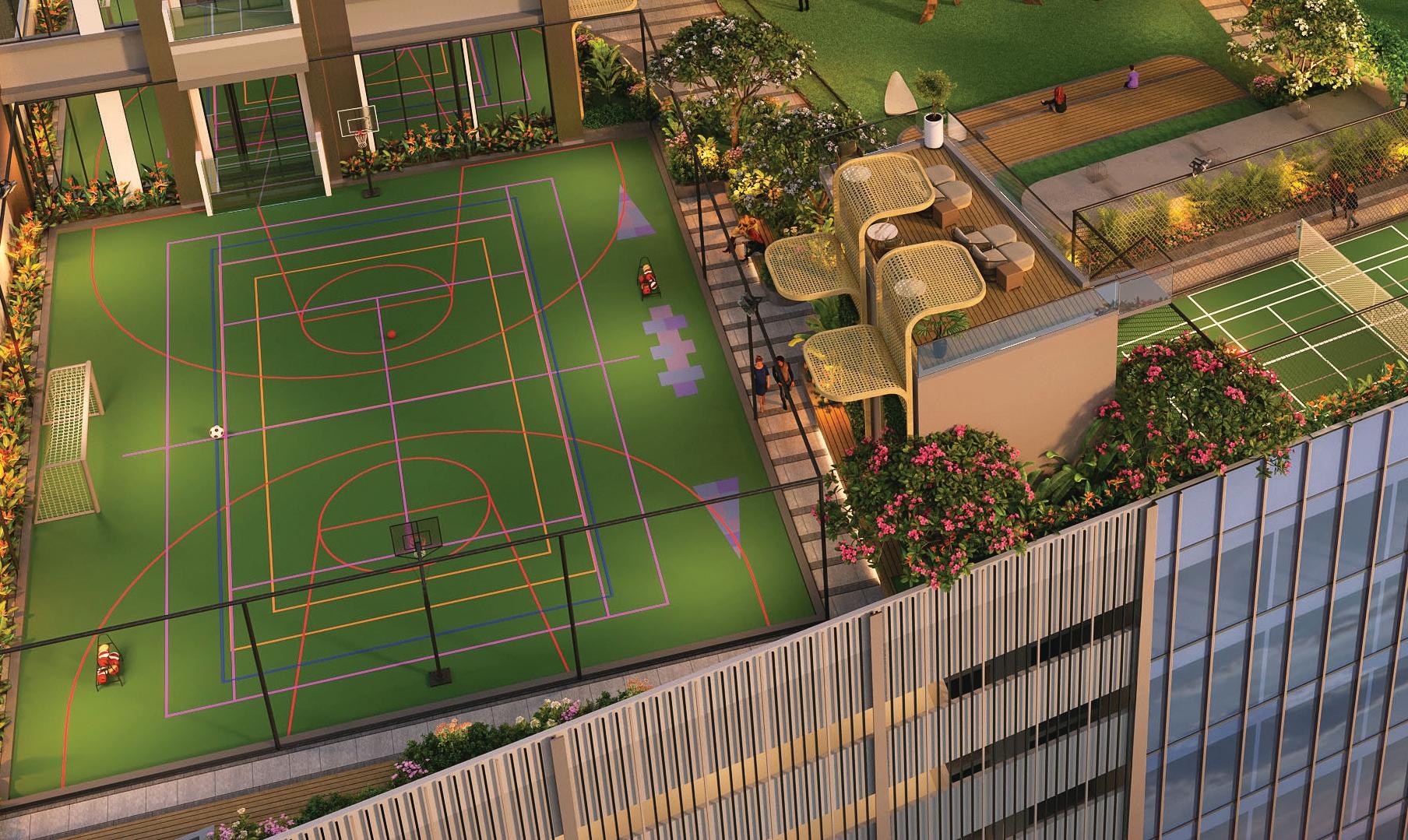 Basketball court at Shreeji Aikyam, Kandivali West