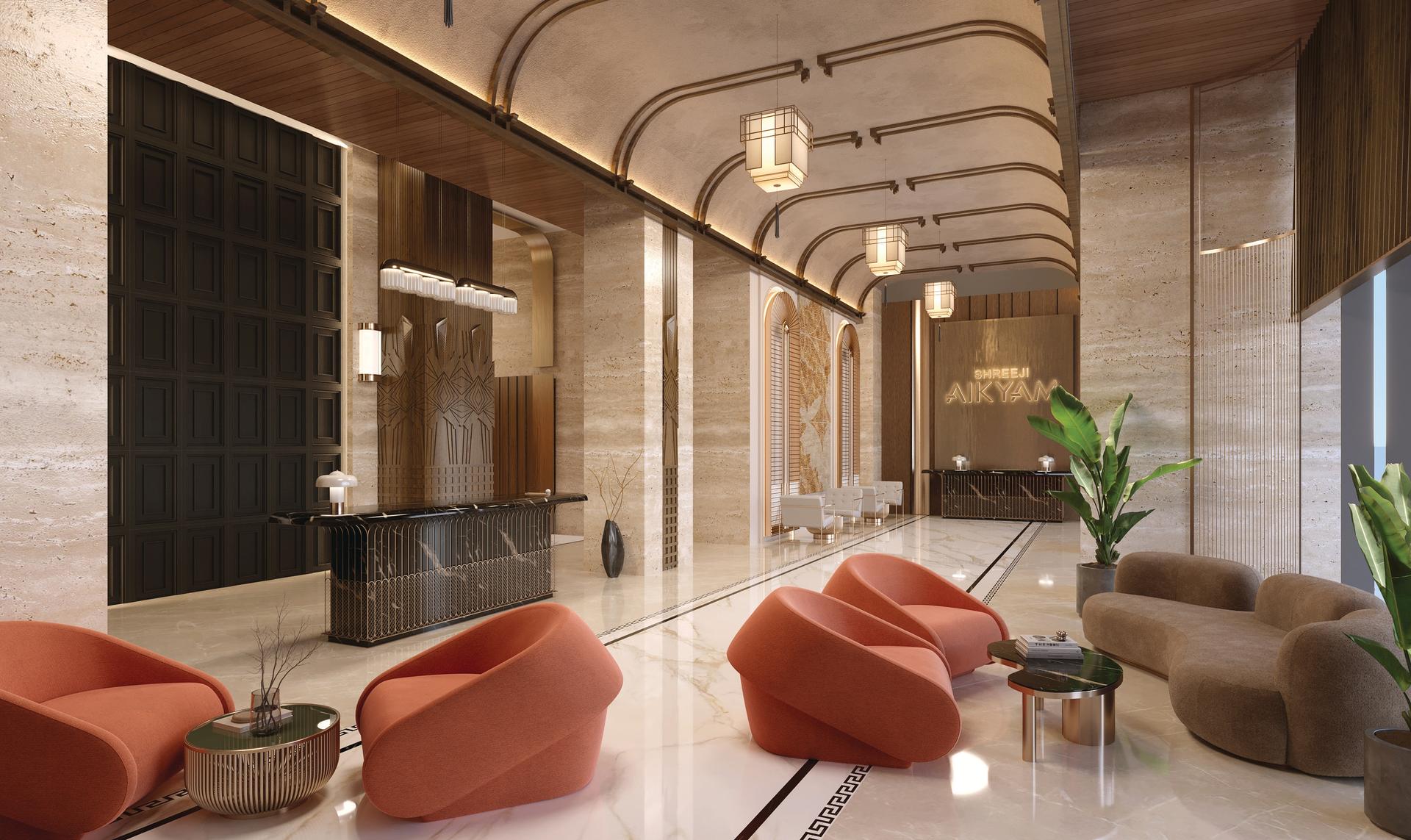Grand entrance lobby at Shreeji Aikyam, Kandivali West