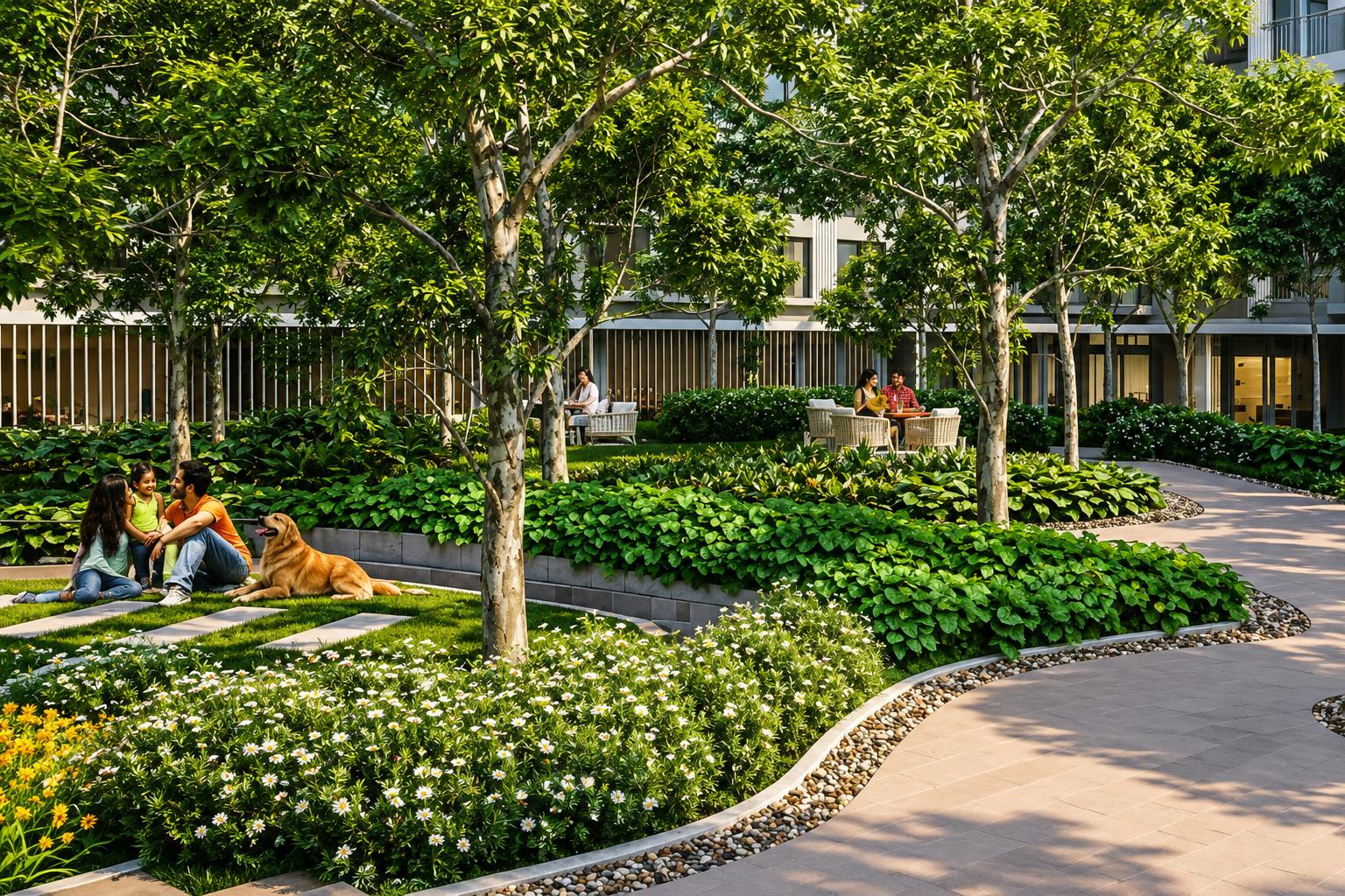 Landscaped gardens at DLF The Westpark, Andheri West