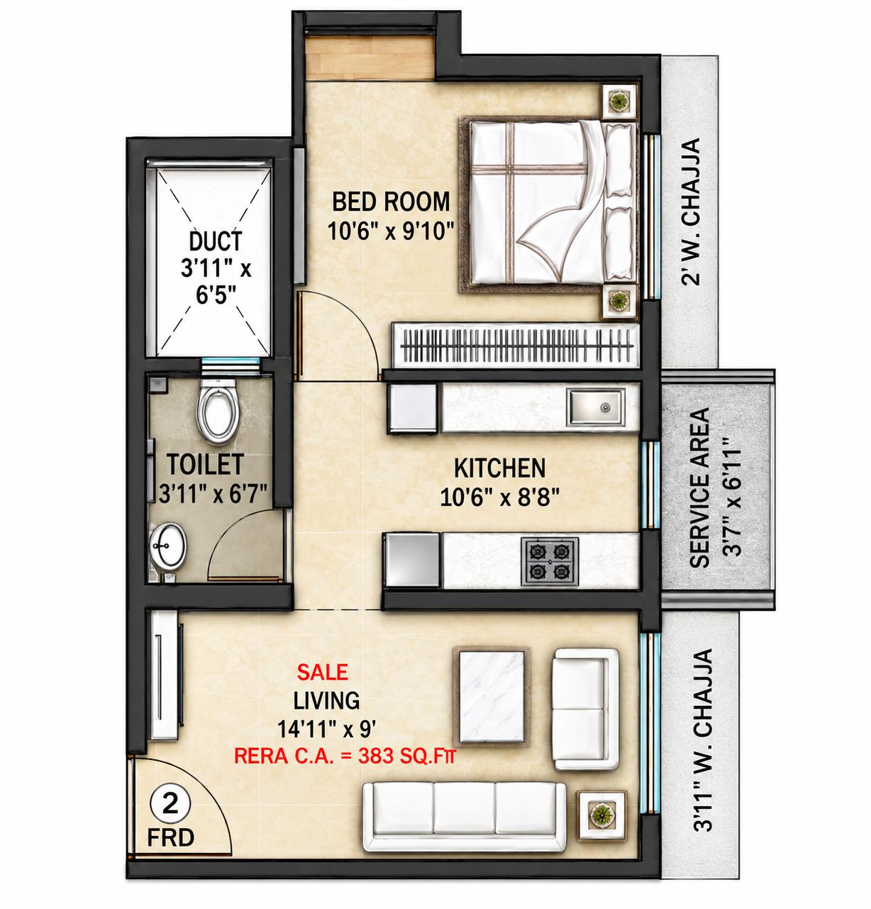 1BHK Signature floor plan