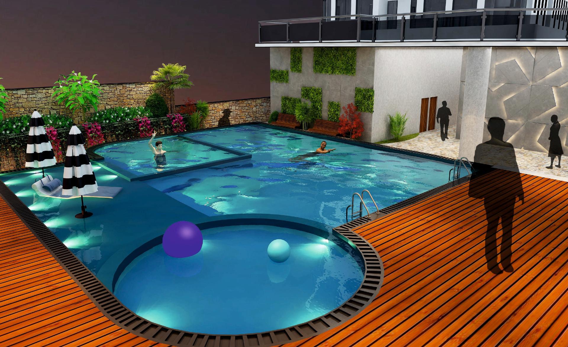 Swimming pool at Dimples 73 East, Kandivali West