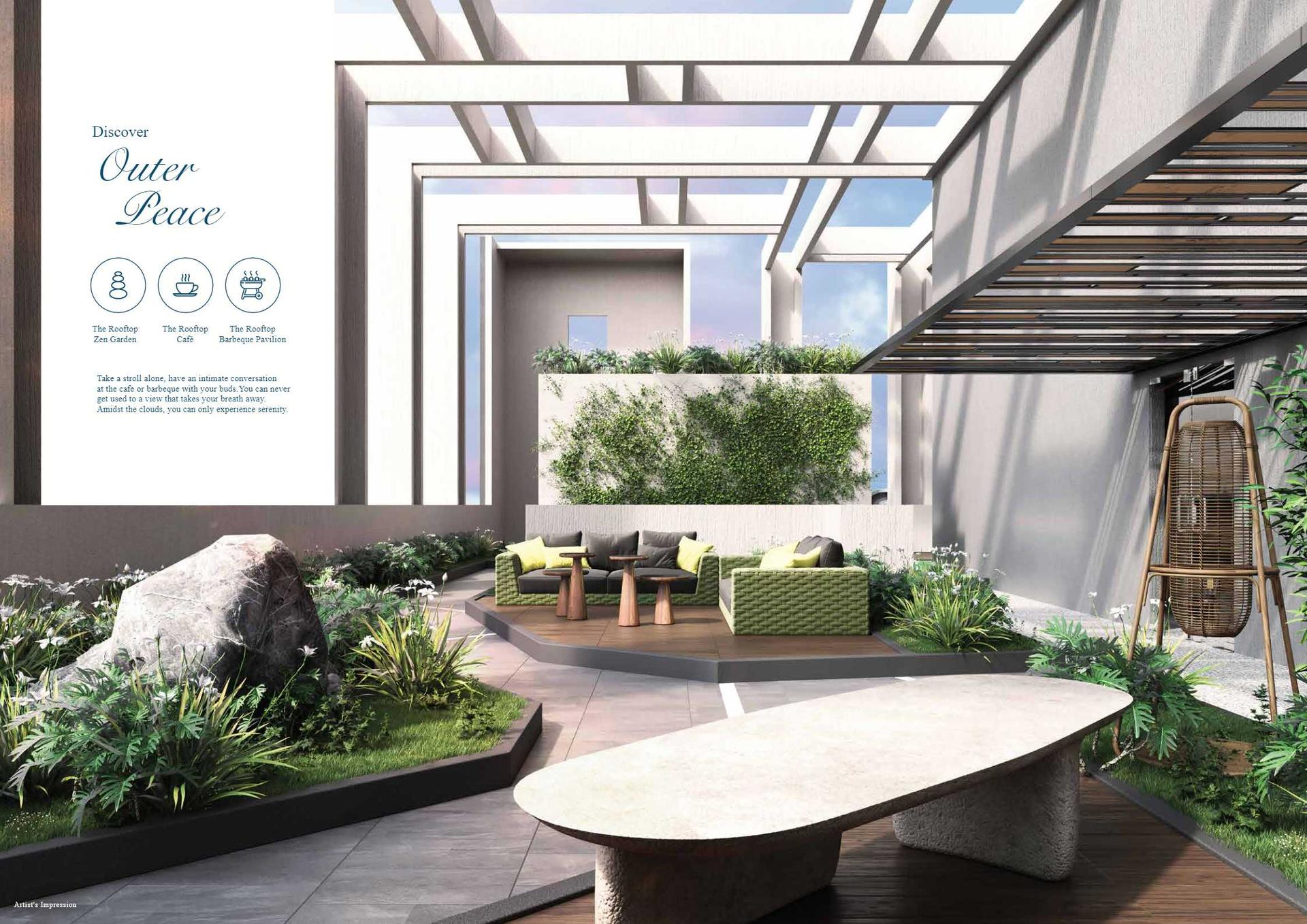 Landscaped gardens at Prescon Midtown Bay, Mahim West