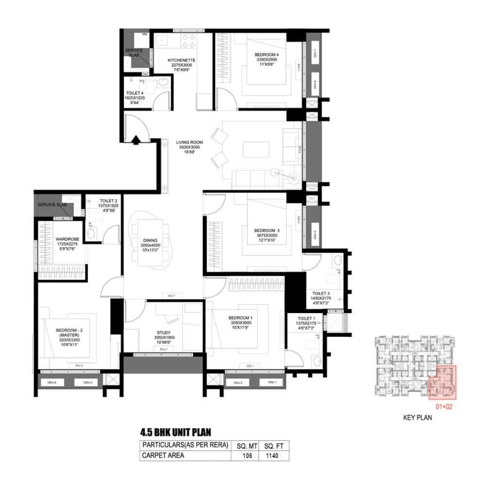 4.5 BHK floor plan