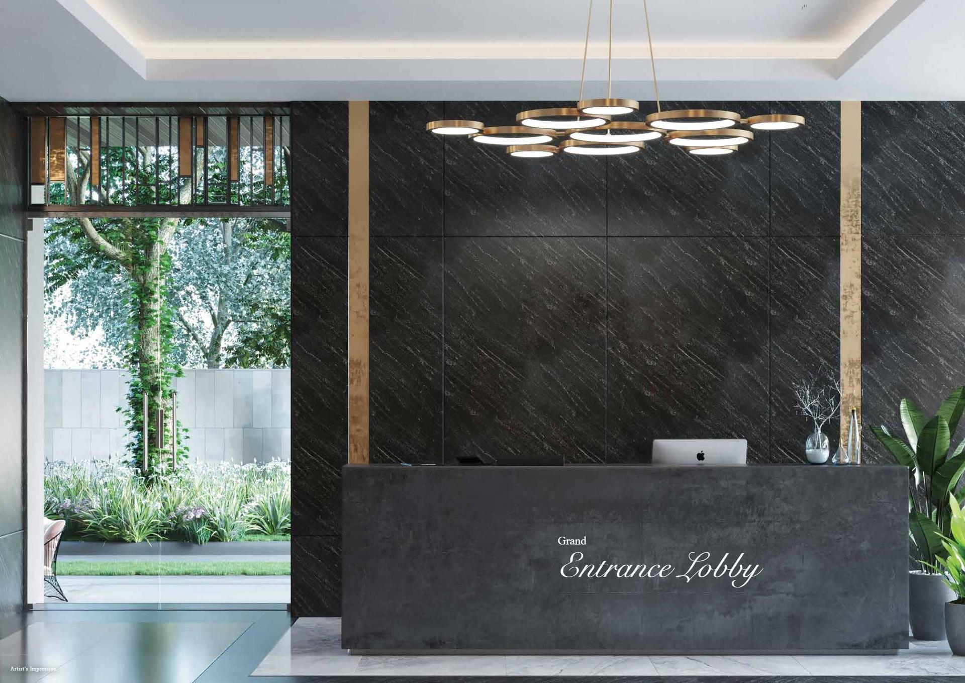 Grand entrance lobby at Prescon Midtown Bay, Mahim West