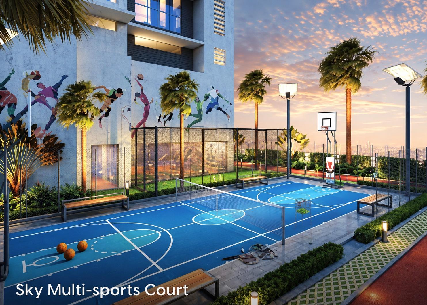 Basketball court at Ruparel Urbana, Kurla East