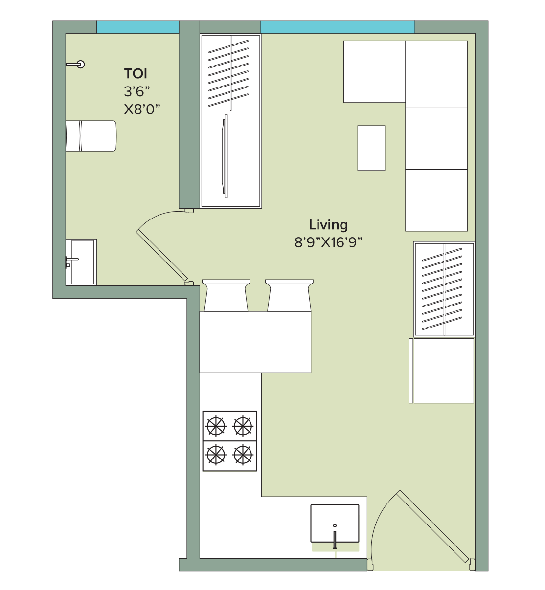 1 RK T3 floor plan