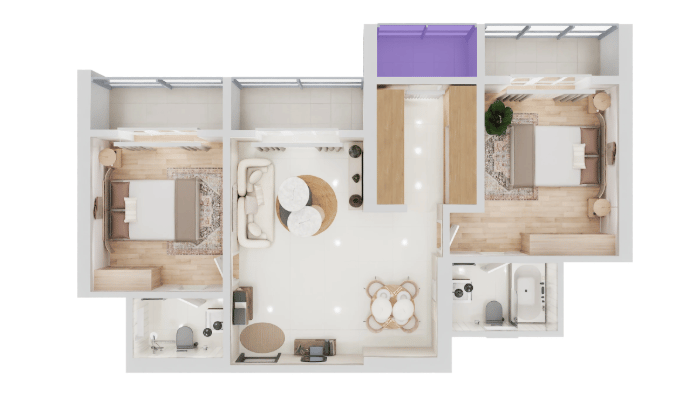 Carpet Area = 606 Sq.Ft.