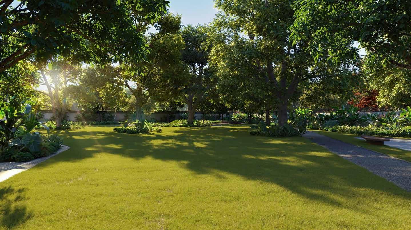 Landscaped gardens at Godrej Reserve, Kandivali East