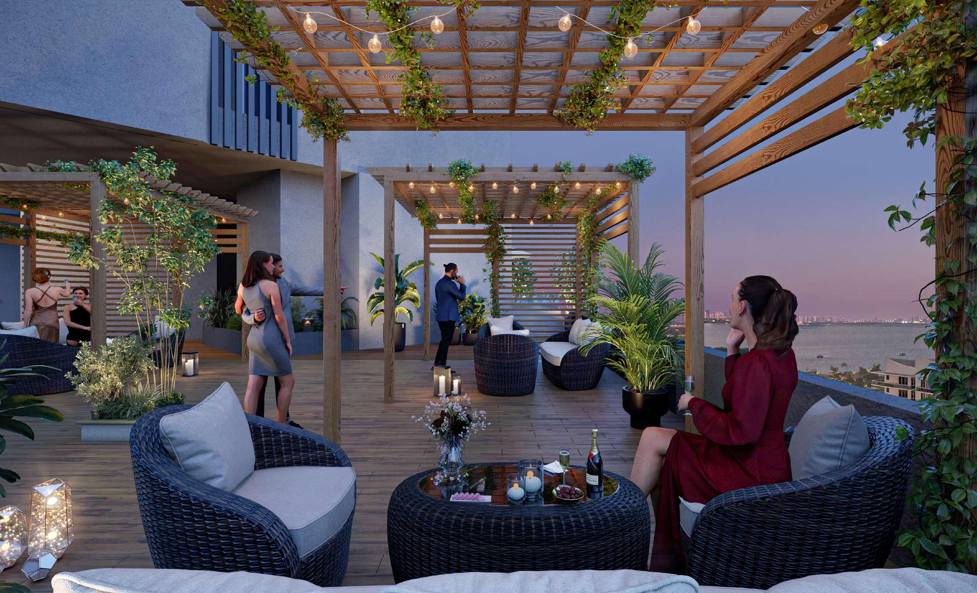 Rooftop terrace at Kabra Dvayam, Worli