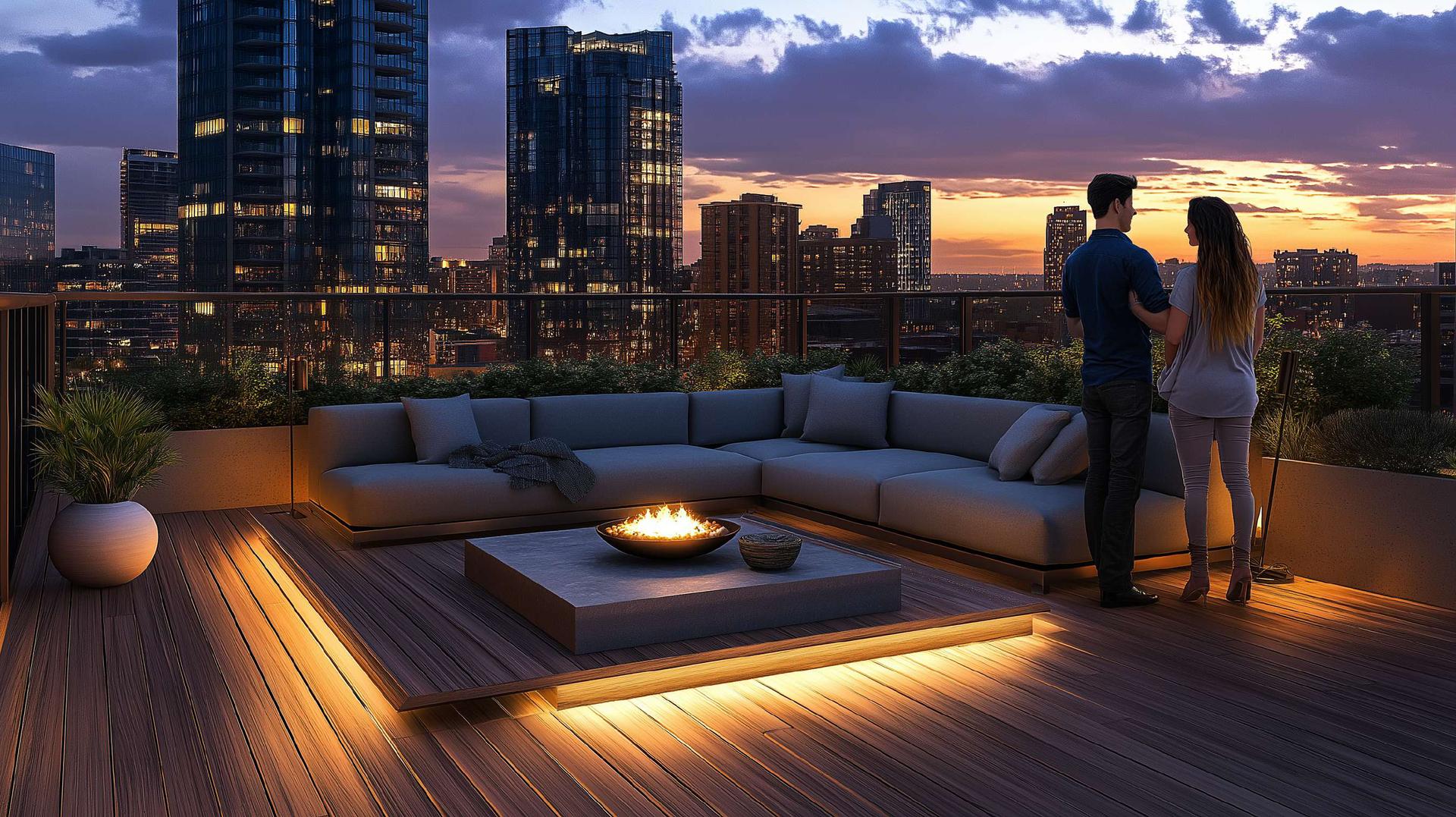 Rooftop terrace at Kabra Dvayam, Worli