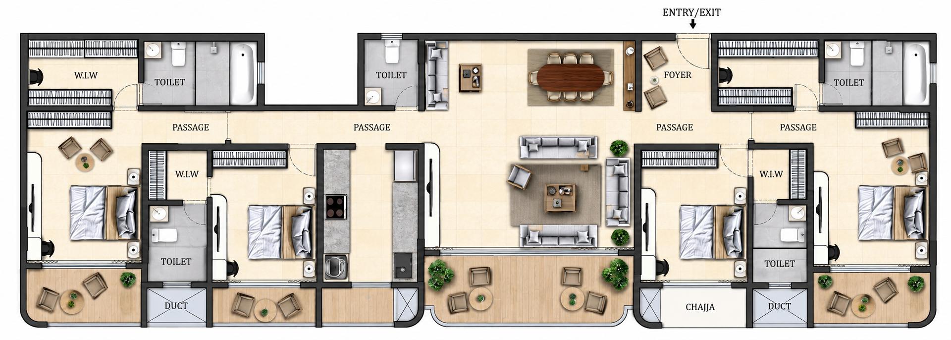 4BHK floor plan