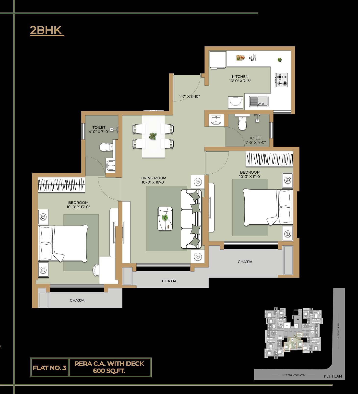 2BHK Premium floor plan