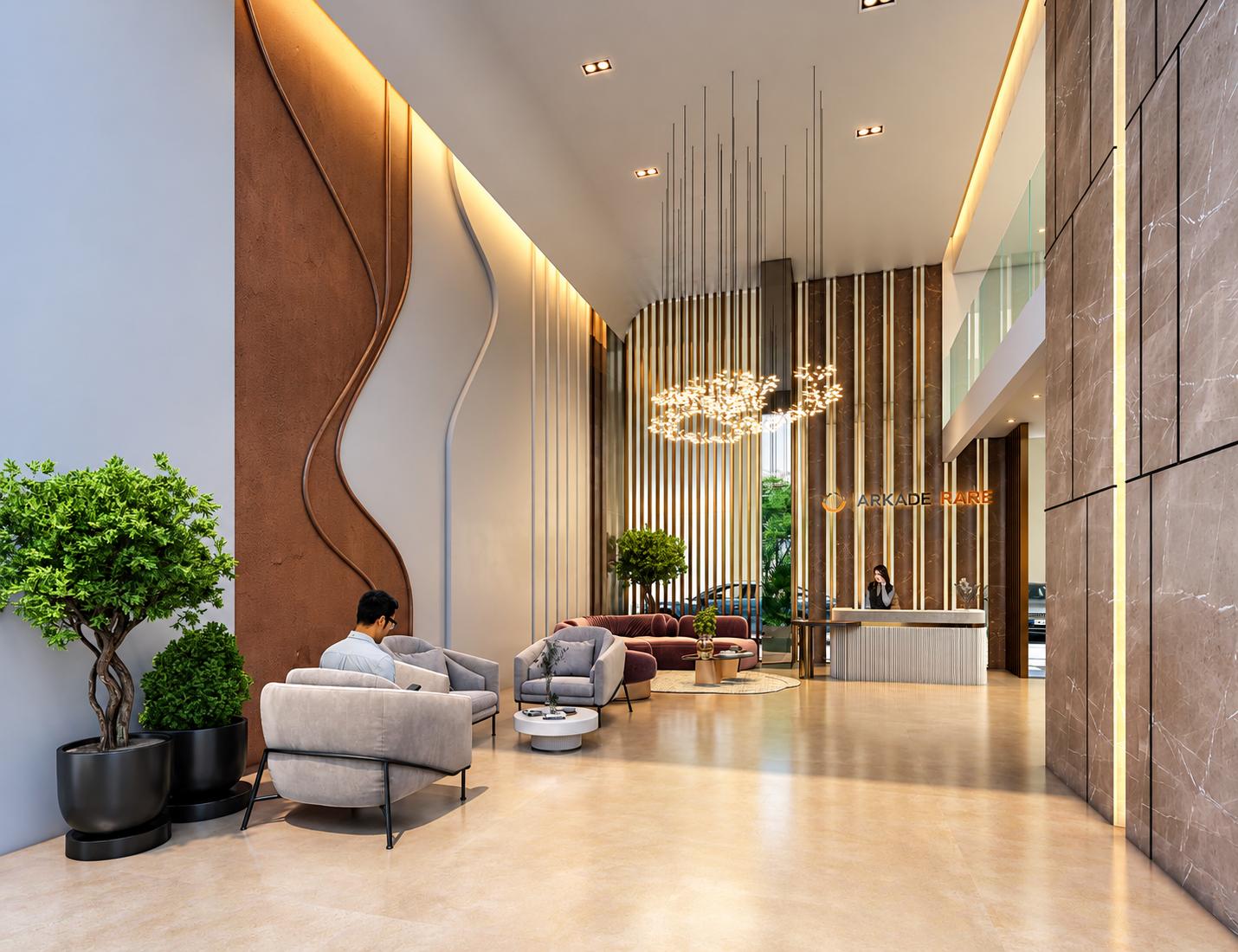 Grand entrance lobby at Arkade Rare, Bhandup West