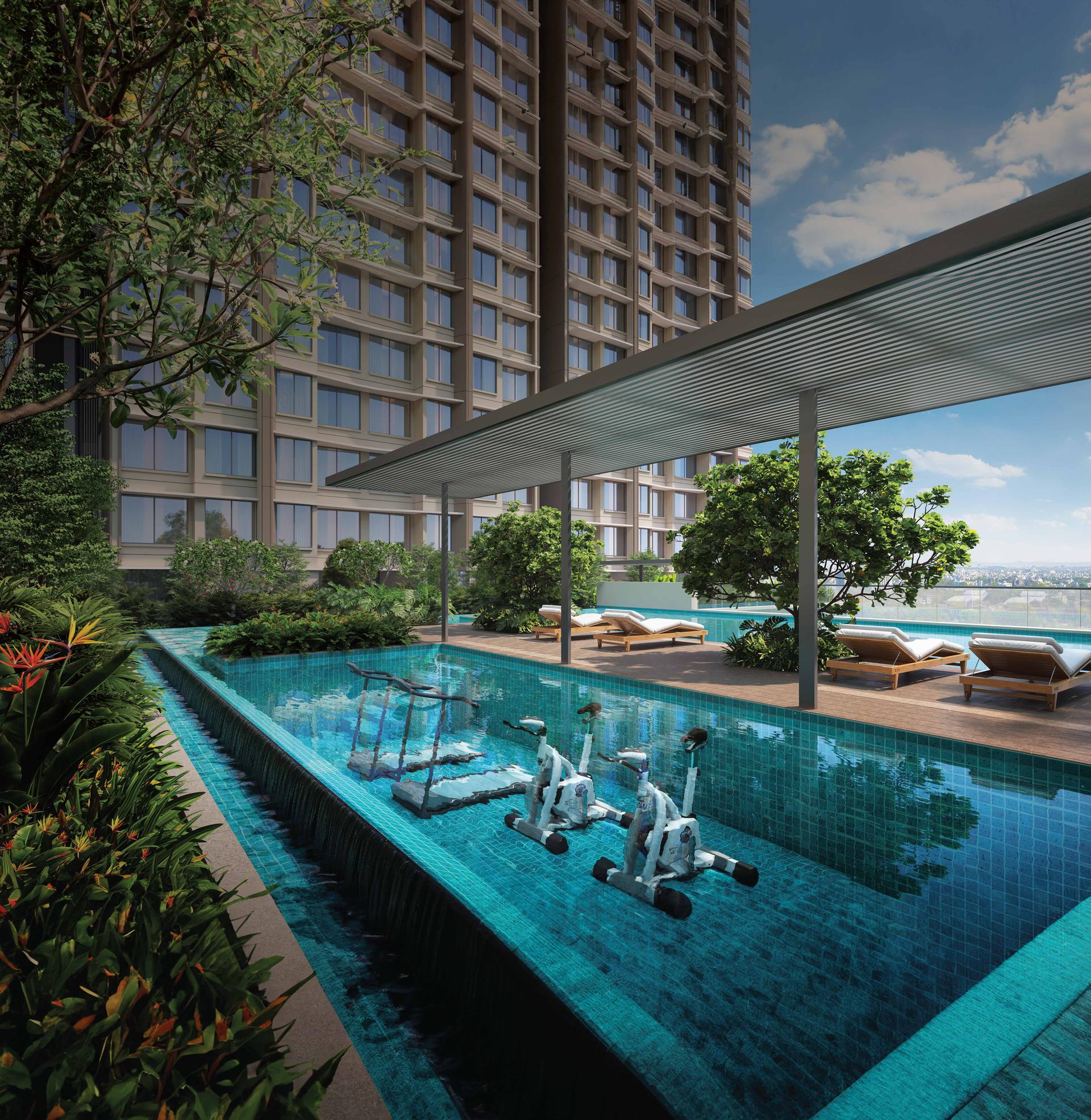Swimming pool at Arkade Rare, Bhandup West