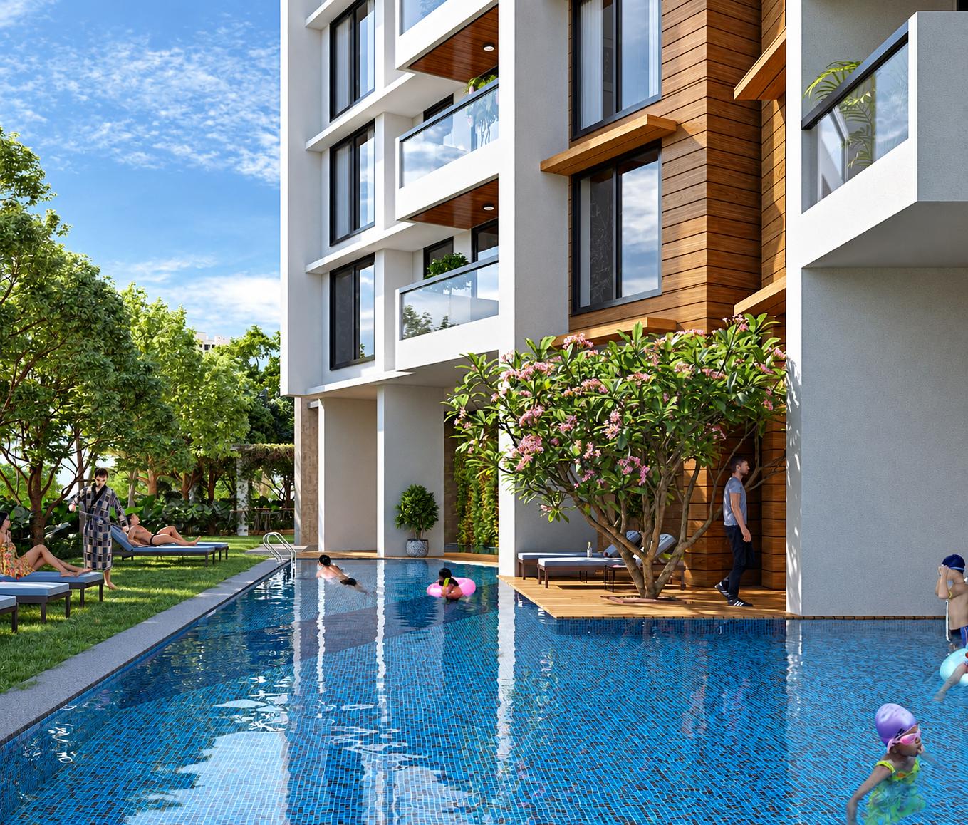 Swimming pool at Lodha Regalia, Mulund East