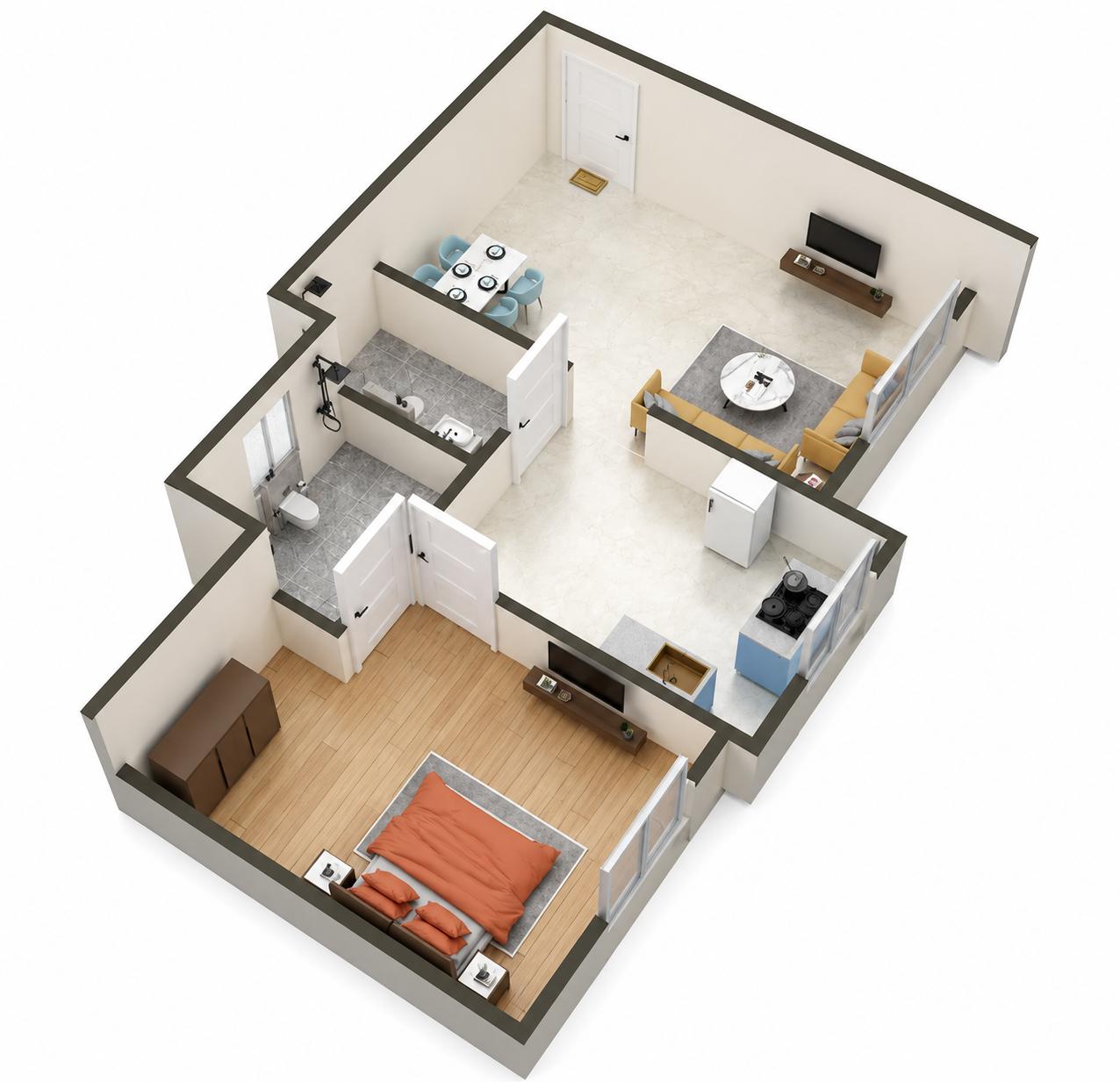1BHK Premium floor plan