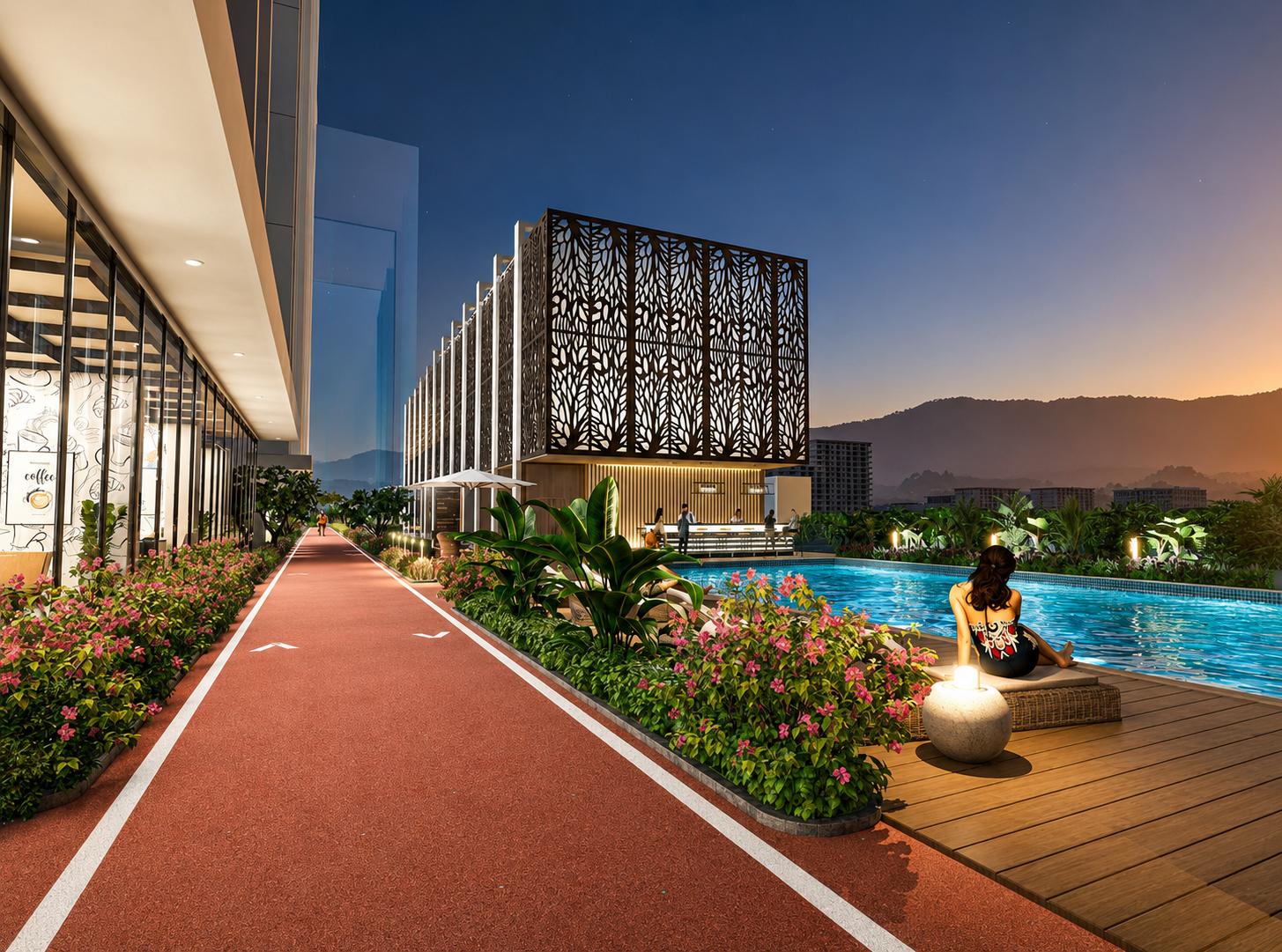 Jogging track at JP Codename Starlife, Mira Road East