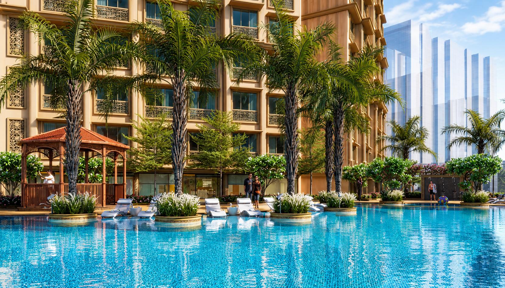 Swimming pool at Raj Legacy, Mira Road East