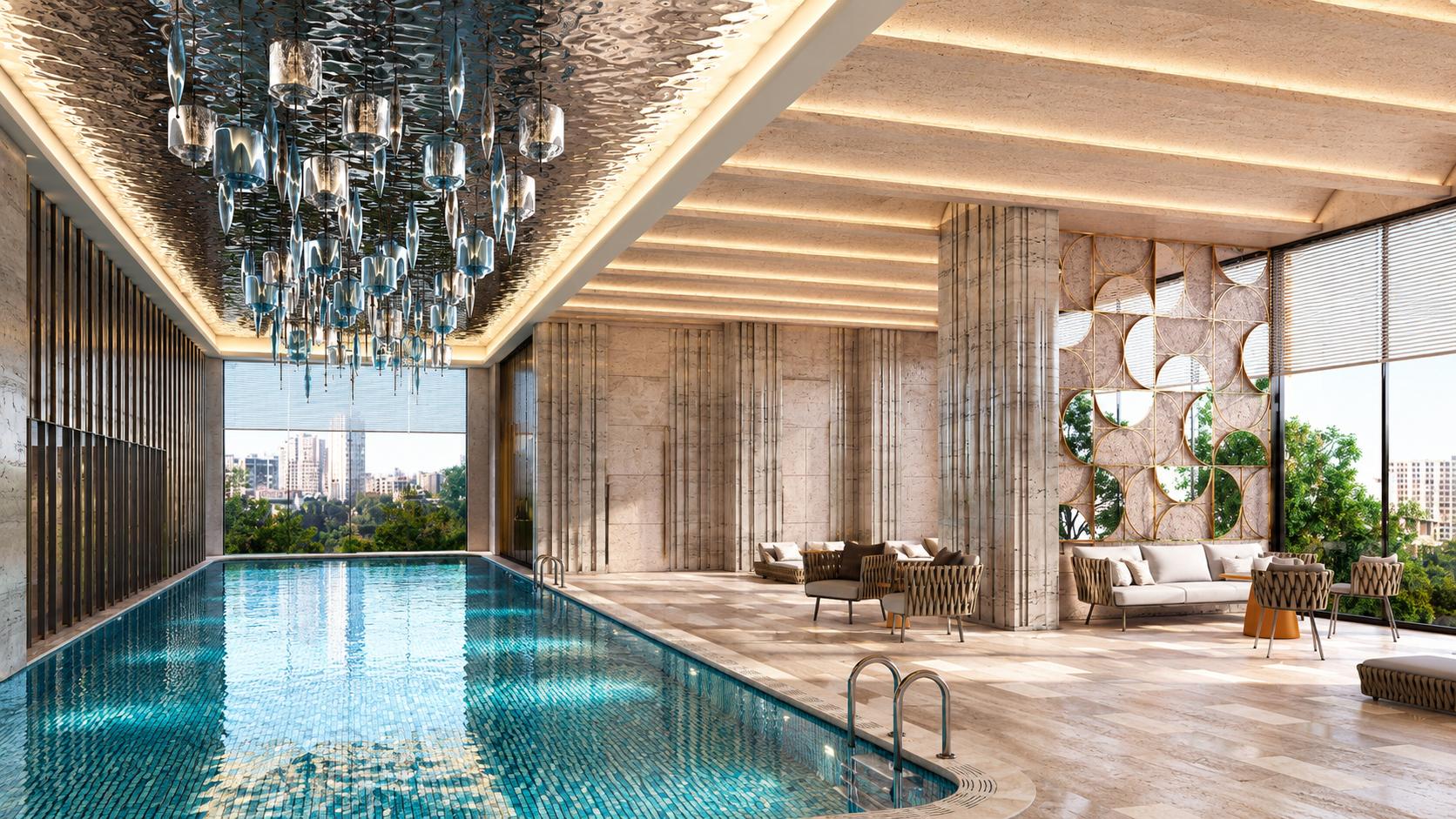 Swimming pool at Lodha Cullinan, Andheri West