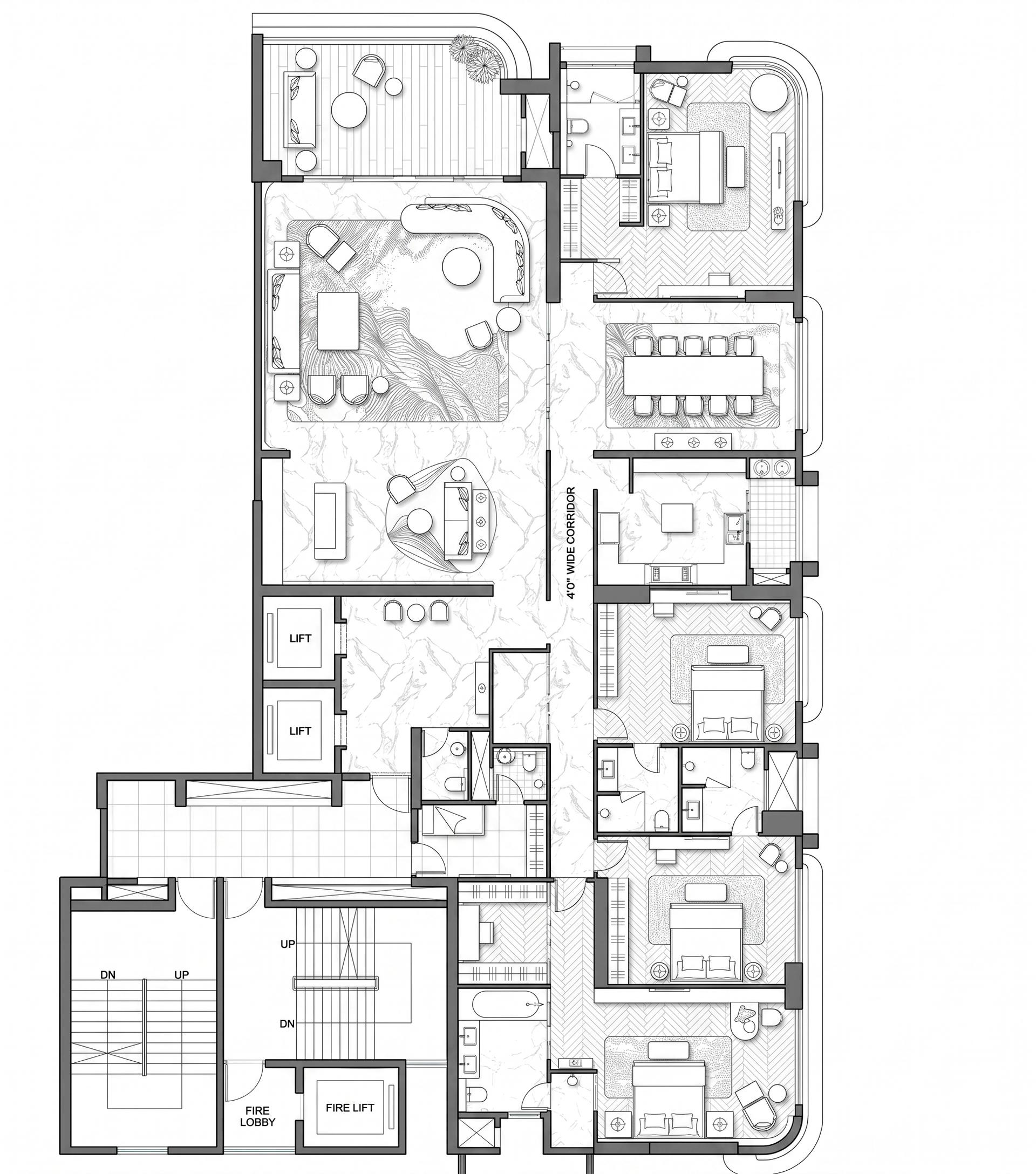 4BHK floor plan
