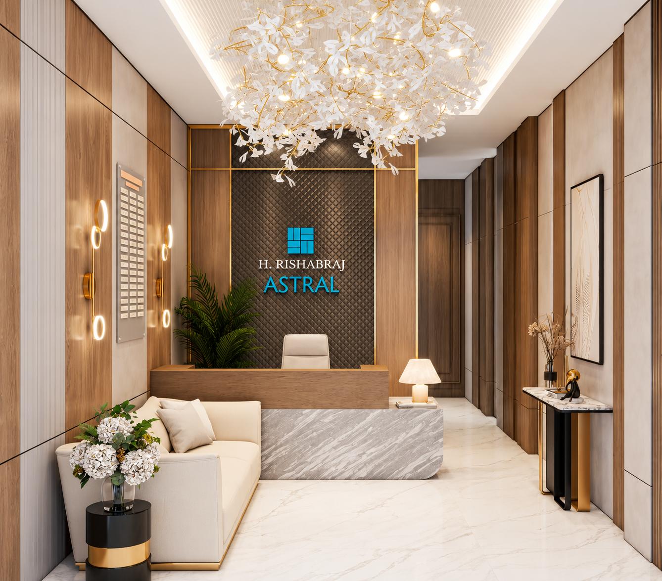 Grand entrance lobby at H.Rishabraj Astral, Borivali West