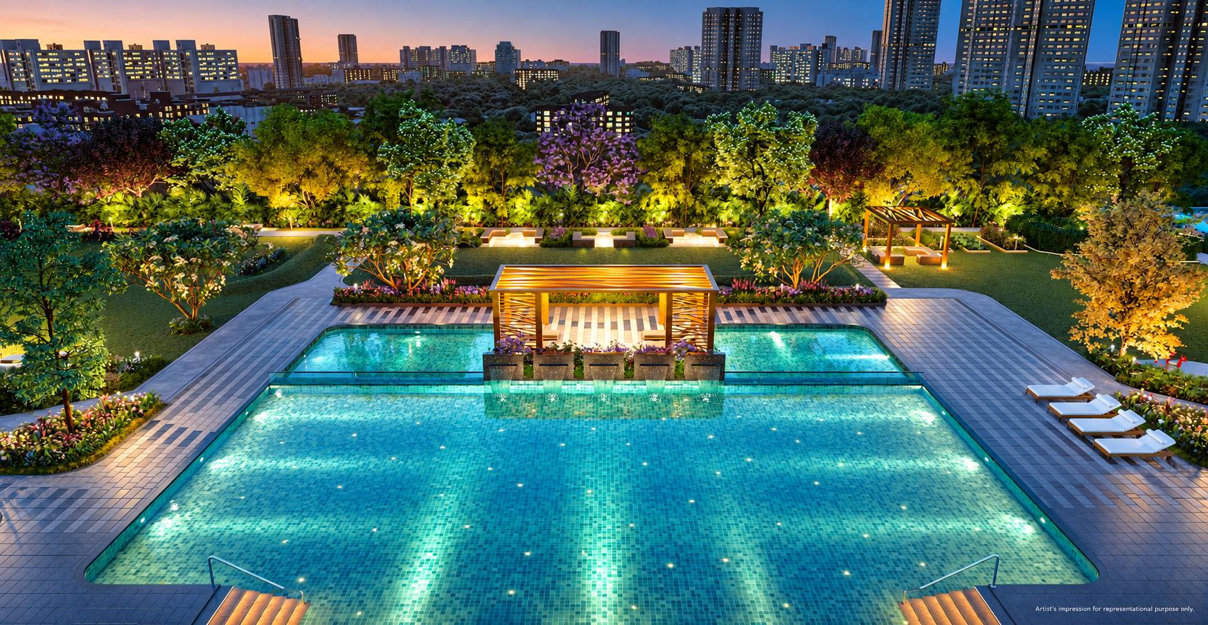 Swimming pool at L&T Gateway, Sewri