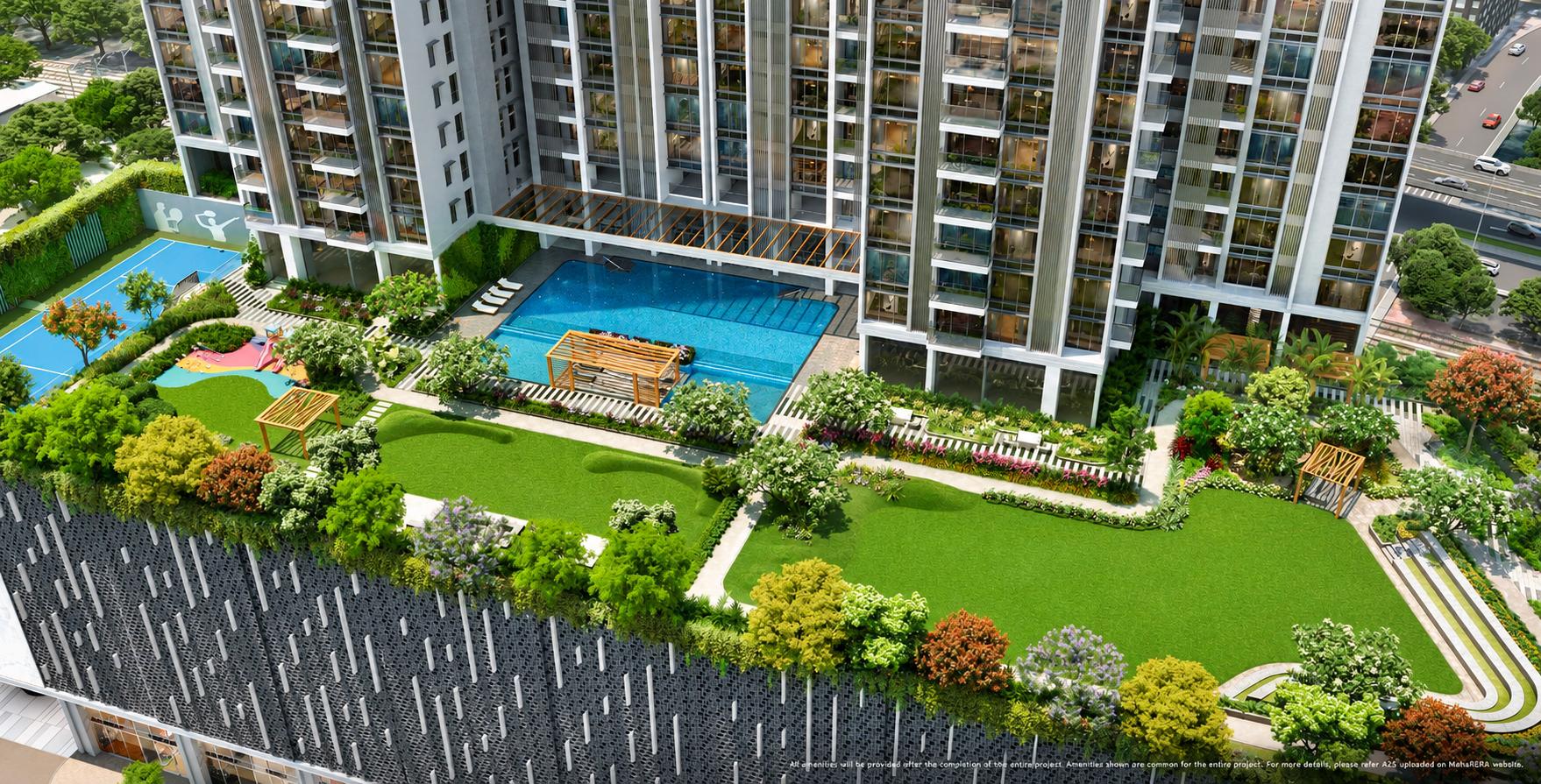 Rooftop terrace at L&T Gateway, Sewri
