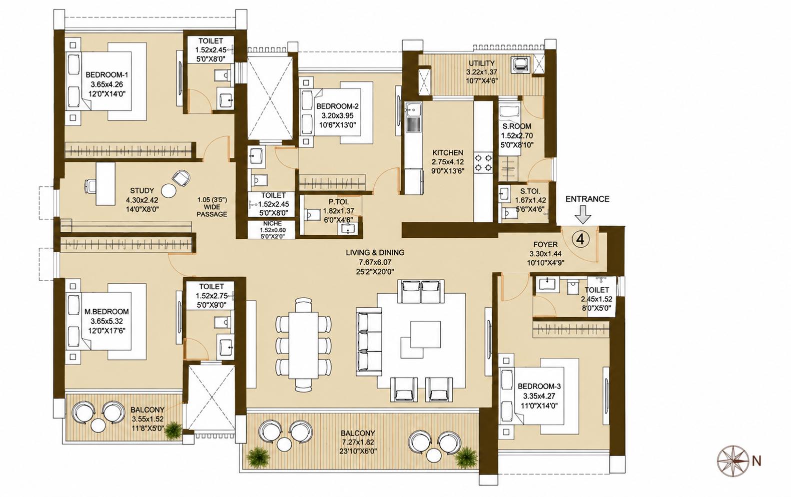 4.5BHK floor plan