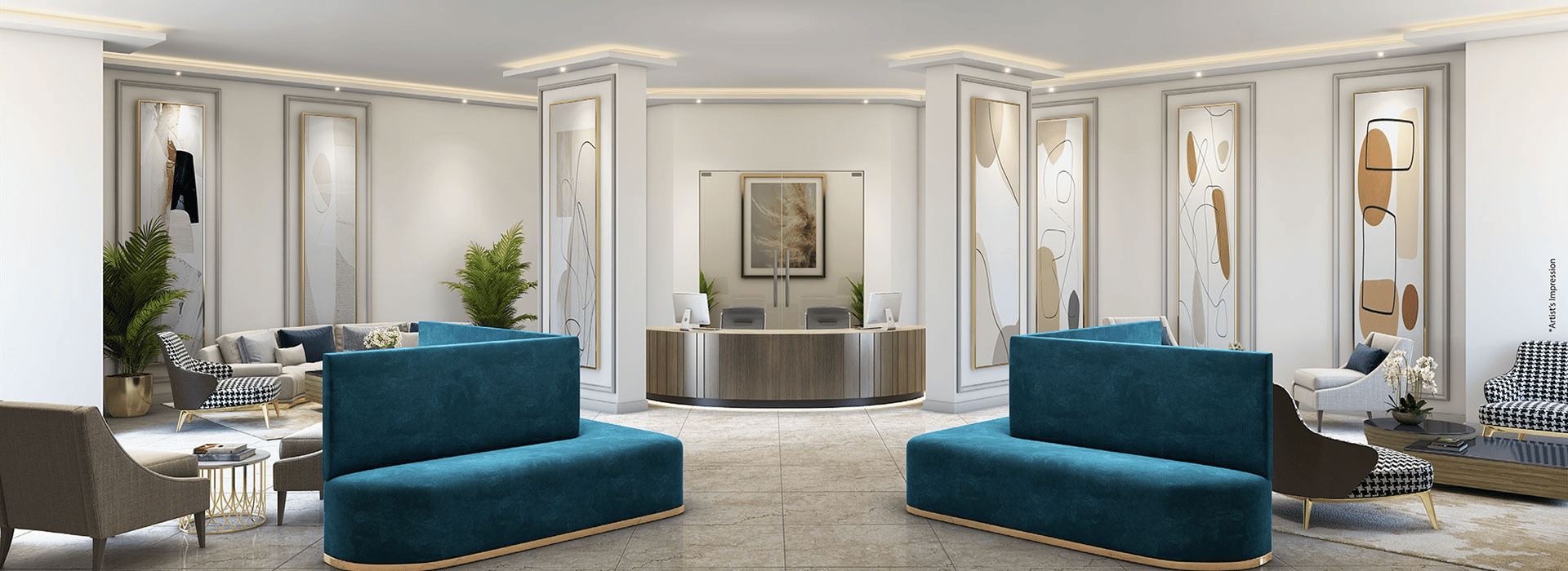 Grand entrance lobby at Khandelwal Luxor Reserve, Boisar West