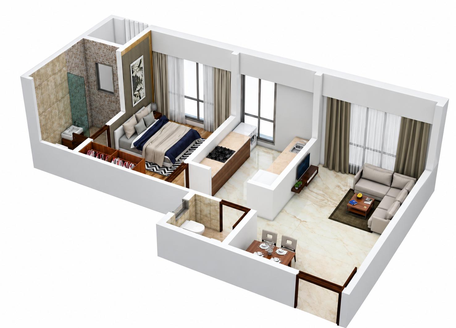 APEX - 1BHK floor plan