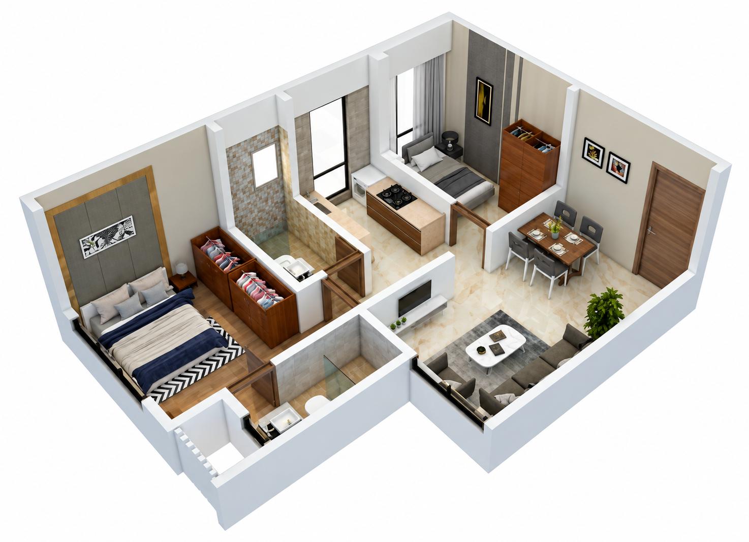 ELITE - 1.5BHK floor plan