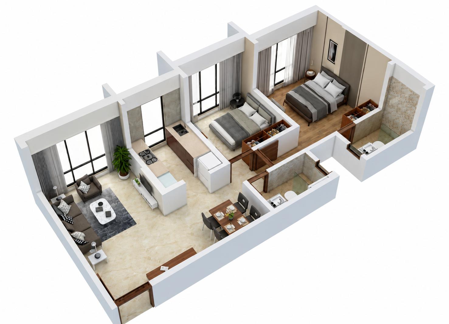 GRAND - 2BHK floor plan